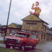 McDonalds roof top balloon installation