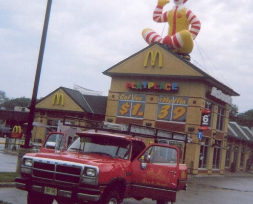 McDonalds roof top balloon installation